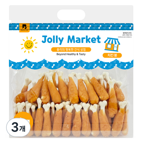 졸리마켓 강아지 대용량 육포 수제 간식, 치킨봉, 1kg, 3개