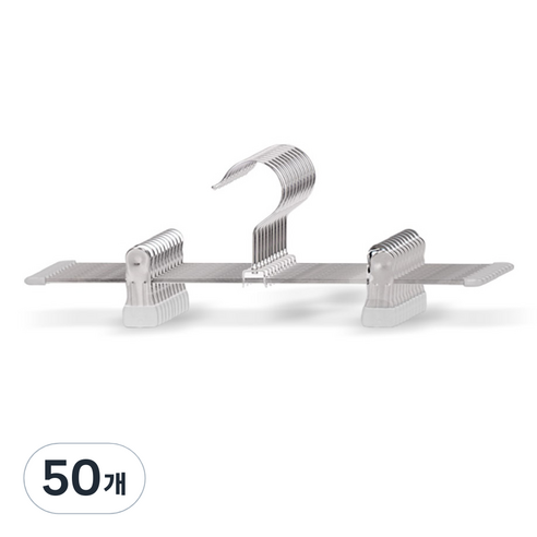 마켓플랜 원핏 논슬립 집게 바지걸이, 그레이, 50개