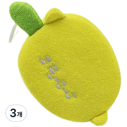 순한 저자극 부드러운 샤워볼, 레몬, 3개, 1개입