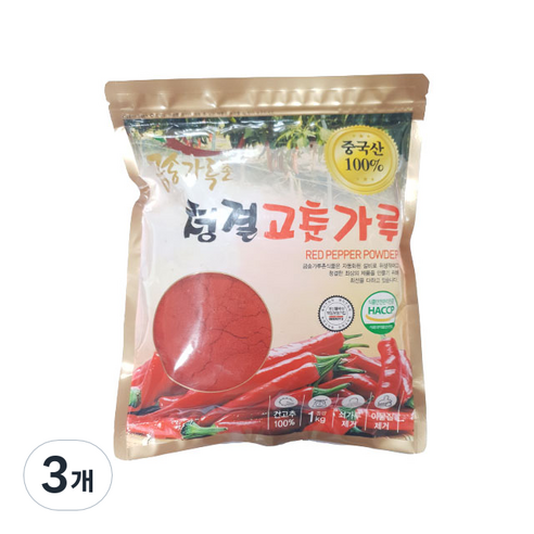 금송가루촌 청결 고운 고춧가루, 1kg, 3개