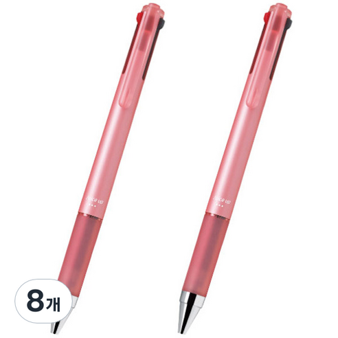 파이롯트 다기능 젤잉크 쥬스업 3색 다색펜 0.4mm, 코랄, 8개