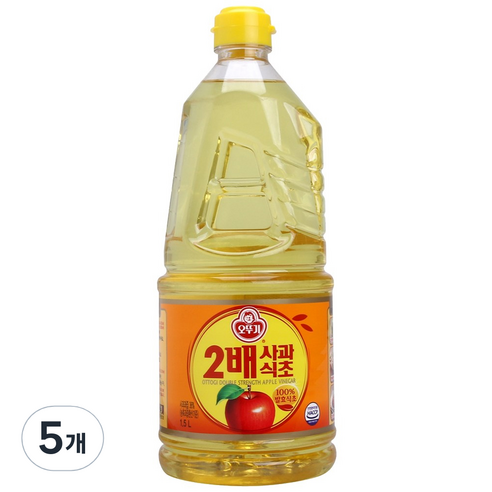 오뚜기 2배 사과식초, 1.5L, 5개