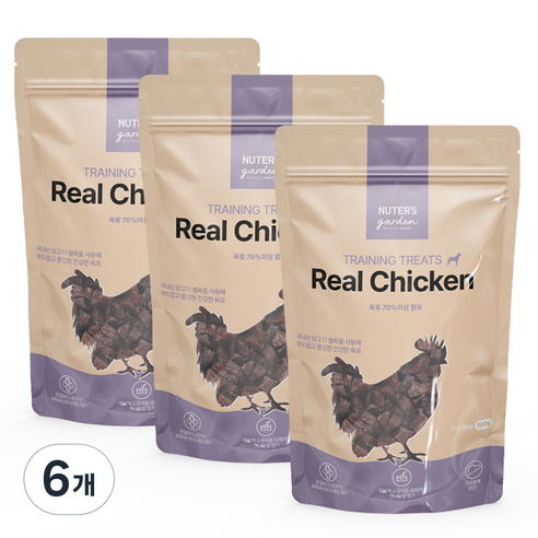 누터스가든 강아지 트레이닝 트릿 육포, 치킨, 100g, 6개