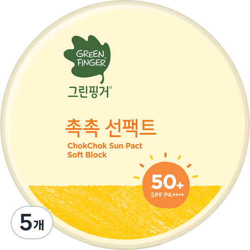 그린핑거 촉촉선팩트 소프트블록, 16g, 5개