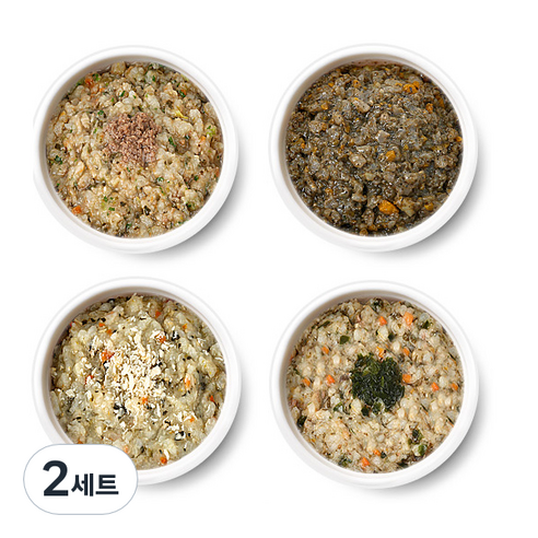 엘빈즈 이지밀 한우미역진밥 110g + 한우새송이진밥 110g + 닭가슴살시금치진밥 110g + 흑임자단호박진밥 110g 실온이유식 세트, 한우미역,  한우새송이, 닭가슴살시금치, 흑임자단호박, 2세트