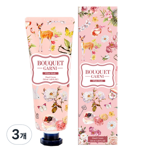 부케가르니 핸드크림 화이트머스크, 50ml, 3개