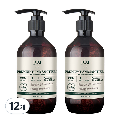 플루 프리미엄 손소독제겔, 480ml, 12개
