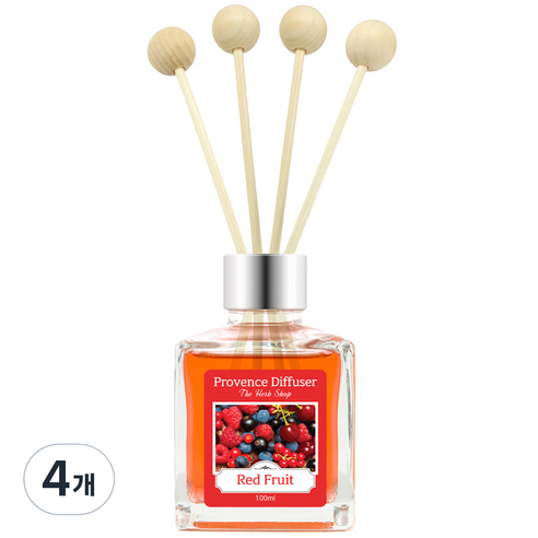 프로방스 퍼퓸 디퓨져 100ml, 4개, 레드프룻