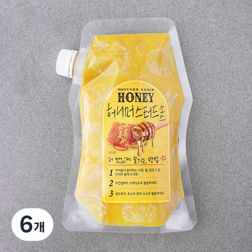 주비푸드 허니머스타드 소스, 500g, 6개