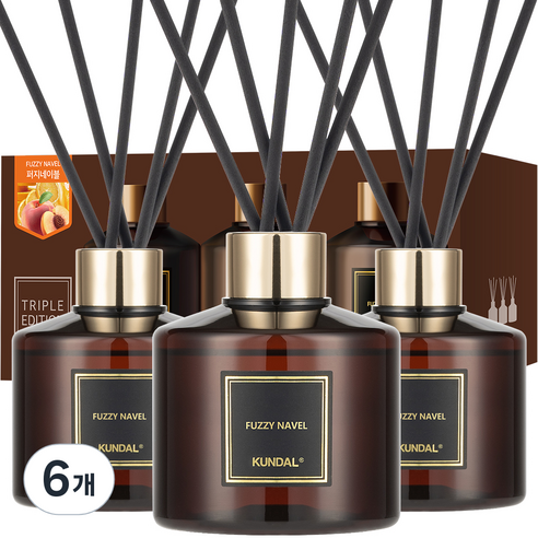 쿤달 퍼퓸 디퓨저 + 섬유스틱 세트, 퍼지네이블, 200ml, 6개