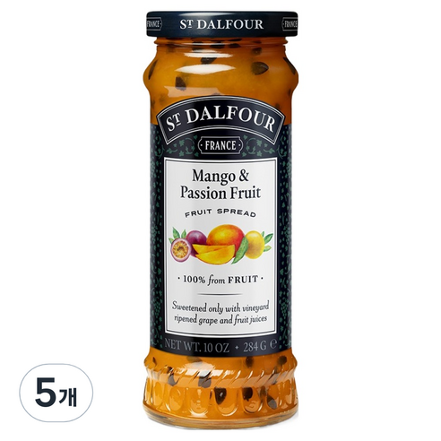 샹달프 망고 앤 패션 프룻잼, 284g, 5개