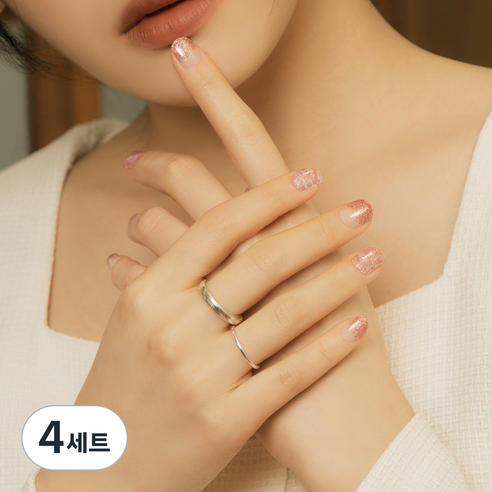 데싱디바 글로우 젤티커 34p 세트, 로즈 트위드, 4세트