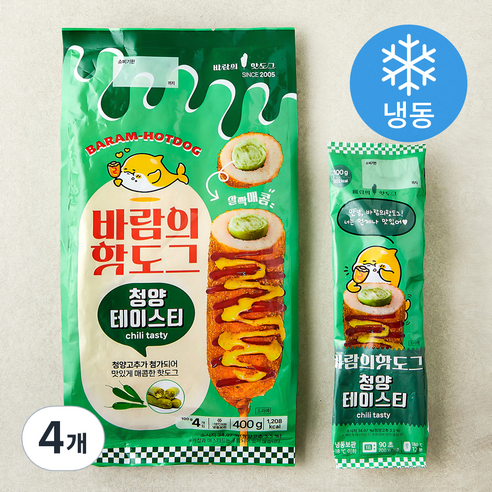 바람의핫도그 청양테이스티 (냉동), 100g, 4개입, 4개