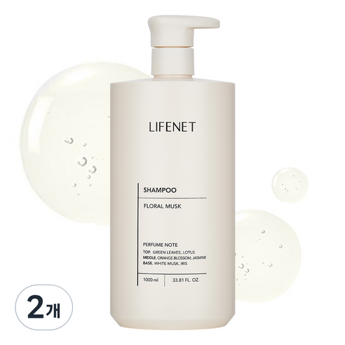 라이프넷 샴푸 플로럴 머스크, 1L, 2개