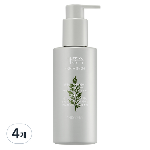 미샤 개똥쑥 약산성 여성 청결제, 4개, 210ml