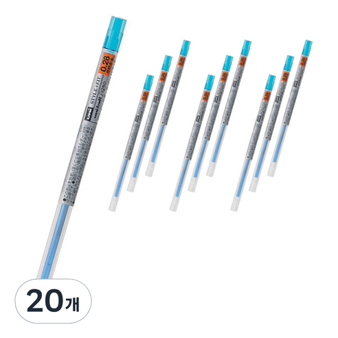 유니 시그노 스타일핏트 젤잉크 리필심 0.28mm UMR-109, 라이트블루, 20개