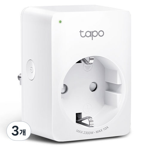 타포 10A IoT 스마트 모니터링 미니 Wi-Fi 전원 플러그, Tapo P100M, 3개