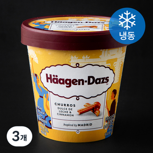 하겐다즈 츄러스 둘세데레체 & 시나몬 컵 아이스크림 (냉동), 3개, 1개입, 403ml