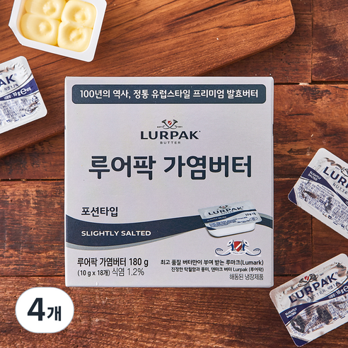 루어팍 가염버터 포션타입 18개입, 180g, 4개