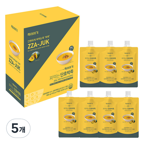 죽이야기 짜먹는 단호박죽 7p, 5개, 980g