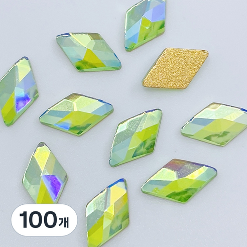 메이브라운 네일스톤 대용량 다이아 6 x 10 mm, 오로라그린, 100개