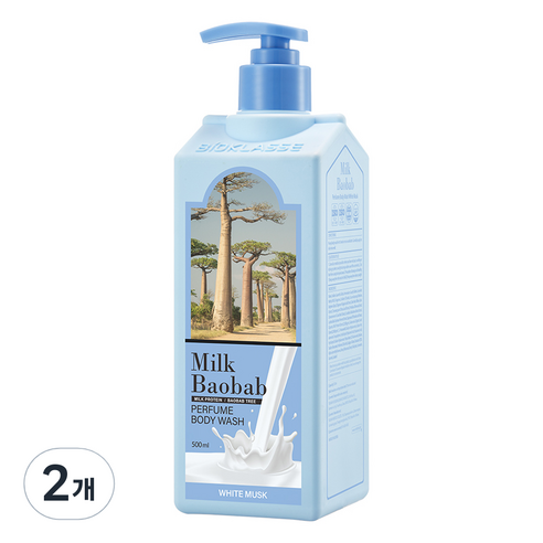 밀크바오밥 퍼퓸 바디워시 화이트머스크, 500ml, 2개