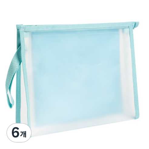 델리 삼각 투포켓 스트랩 파우치 A4 PP109, 블루립, 6개