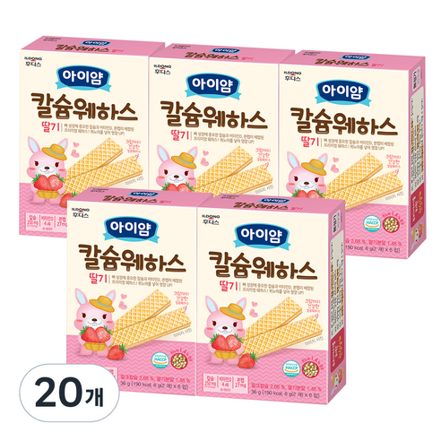 일동후디스 유아용 아이얌 칼슘 웨하스 6p, 딸기, 36g, 20개