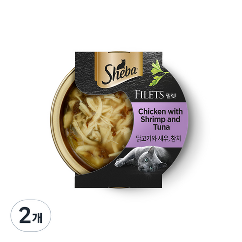 쉬바 고양이 필렛 닭고기와 새우 참치 습식사료, 닭, 60g, 2개