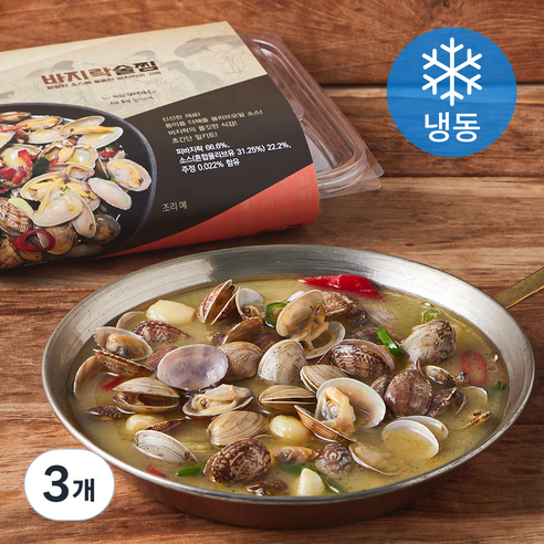 조선전골 바지락 술찜 (냉동), 3개, 900g