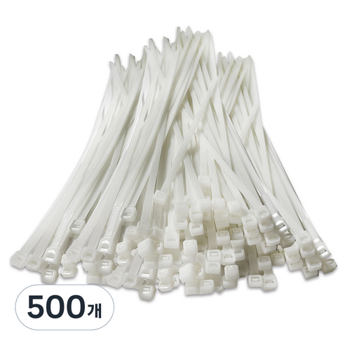 엔더 플렉시블 케이블 타이, 500개, 화이트