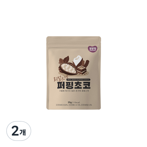 또또맘 유아용 리얼 퍼핑 스낵 25g, 초코, 2개