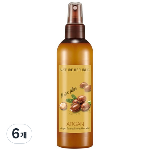 네이처리퍼블릭 아르간 에센셜 수분 헤어 미스트, 6개, 220ml