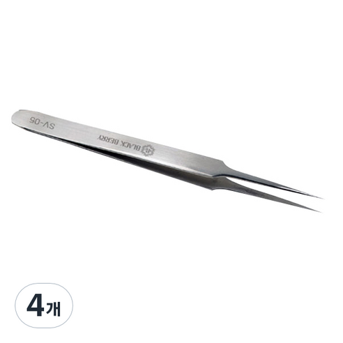 블랙베리 속눈썹연장 핀셋, SV-05, 4개