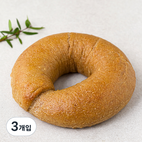 브로드카세 통밀 발효종 베이글, 120g, 3개입
