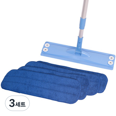 크린메이트 그린피아 밀대 블루 + 루프형 걸레 4p 세트, 3세트