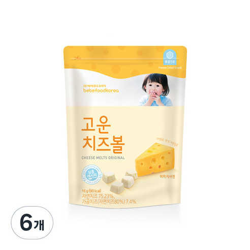 베베푸드 고운 치즈볼, 16g, 6개