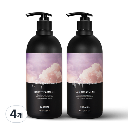 바나날 퍼퓸드 헤어 트리트먼트 화이트 플로랄 머스크, 500ml, 4개