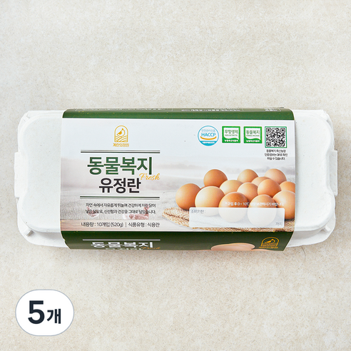 계란의정원 동물복지 인증 유정란 520g, 5개, 10구