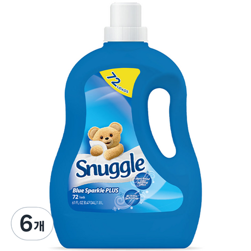 스너글 블루스파클 플러스 섬유유연제, 6개, 1.8L