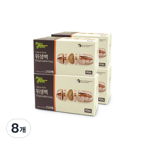 메이그린 위생백 소 17 x 25 cm 250p, 8개