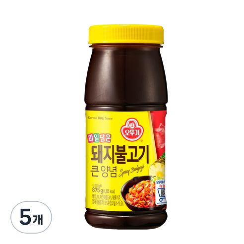 오뚜기 돼지불고기 큰 양념, 875g, 5개