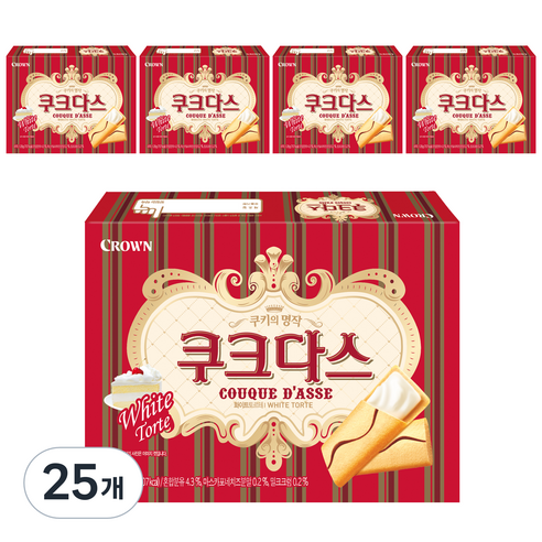 크라운 쿠크다스 화이트, 128g, 25개