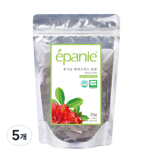 에빠니 유기농차 티백 히비스커스 슬림, 1.5g, 20개입, 5개