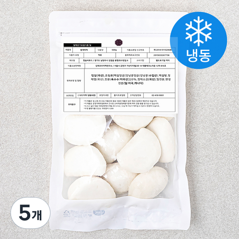 김재규우리떡연구소 굳지않는 흰개피떡 (냉동), 500g, 5개