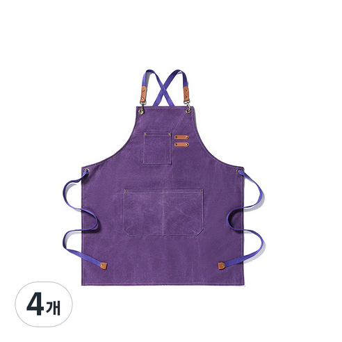 금깨비 바리스타 앞치마, 퍼플, 4개