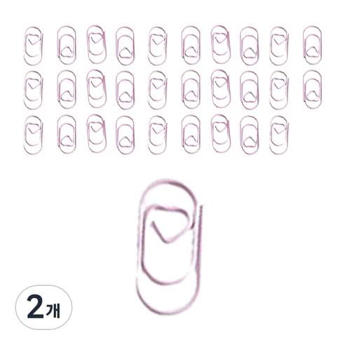 마켓감성 작은 하트 클립 퍼플, 50개입, 2개