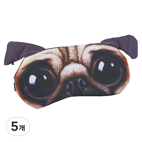 동물 그래픽 안대 3 불독, 1개입, 5개
