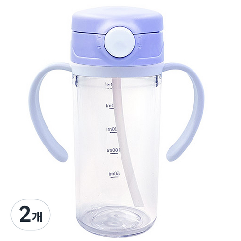 아가프라 트라이탄 빨대컵 300ml, 퍼플, 2개
