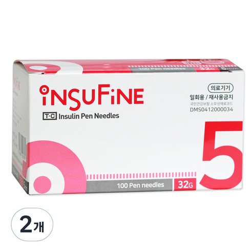 태창 인슐린 펜니들 32G 5mm, 100개입, 2개